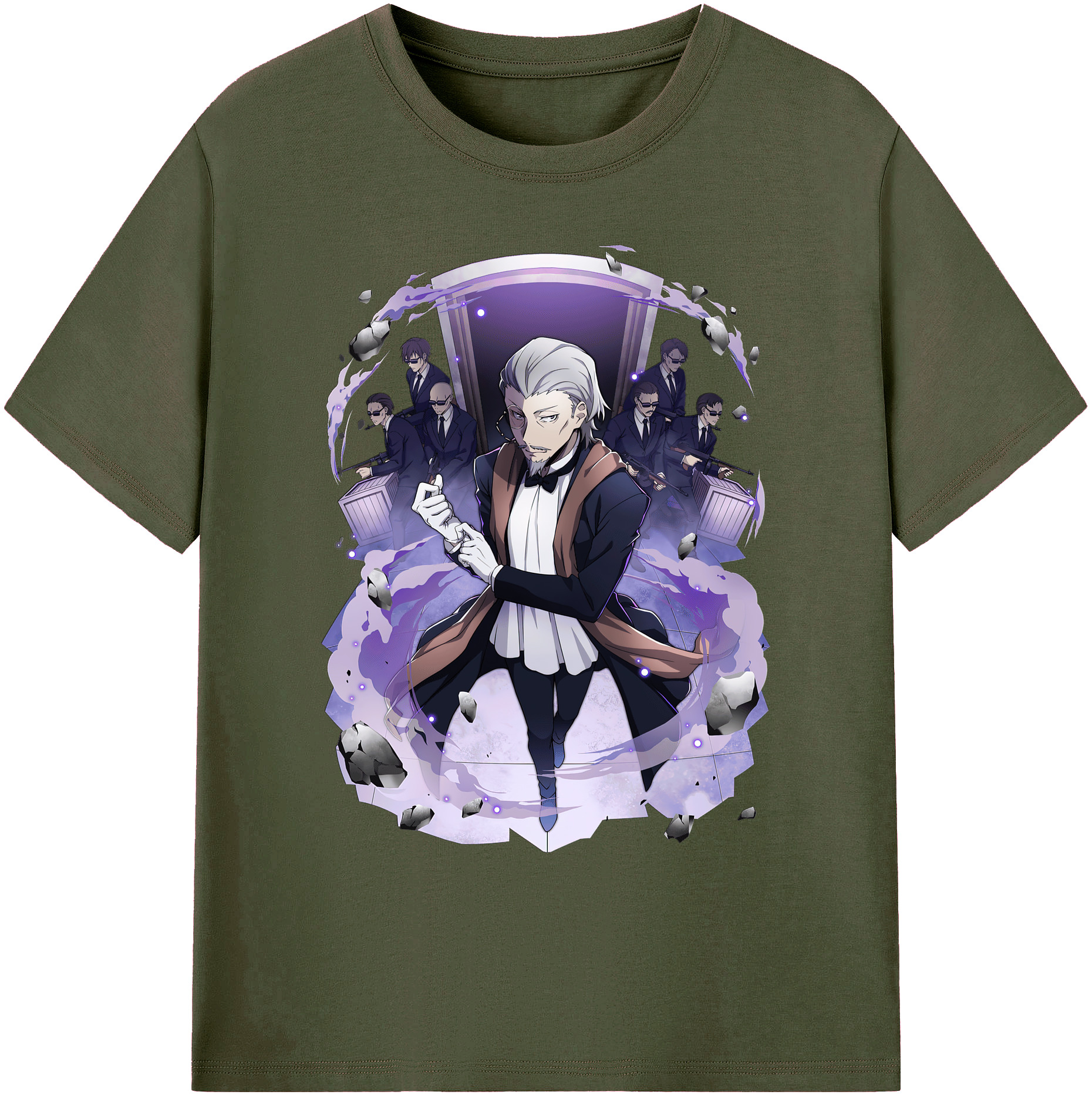 （画像用） 文豪ストレイドッグス Bungo Stray Dogs 綿100％ メンズ半袖Tシャツ｜肌触りやわらか＆通気性